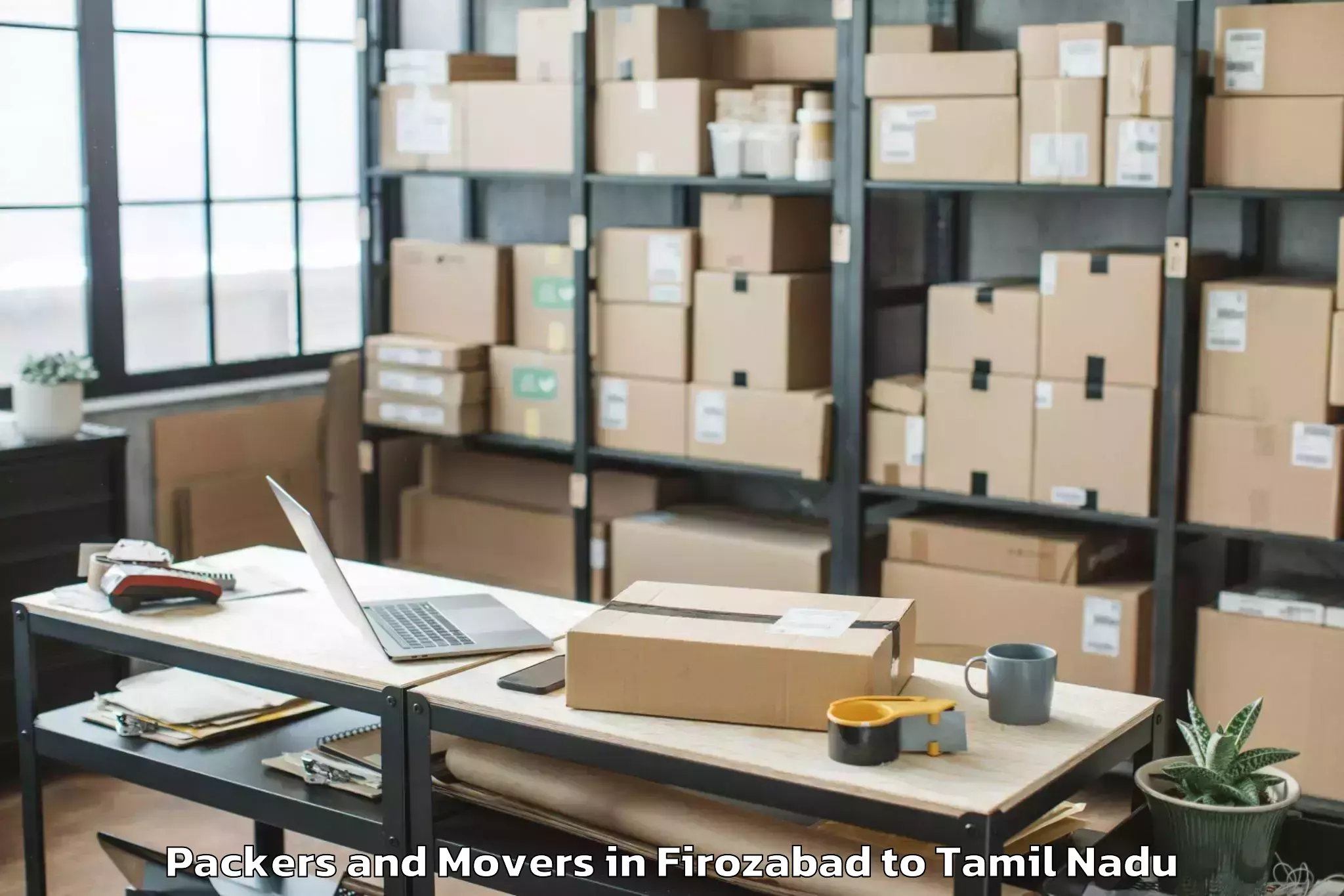 Quality Firozabad to Ettayapuram Packers And Movers